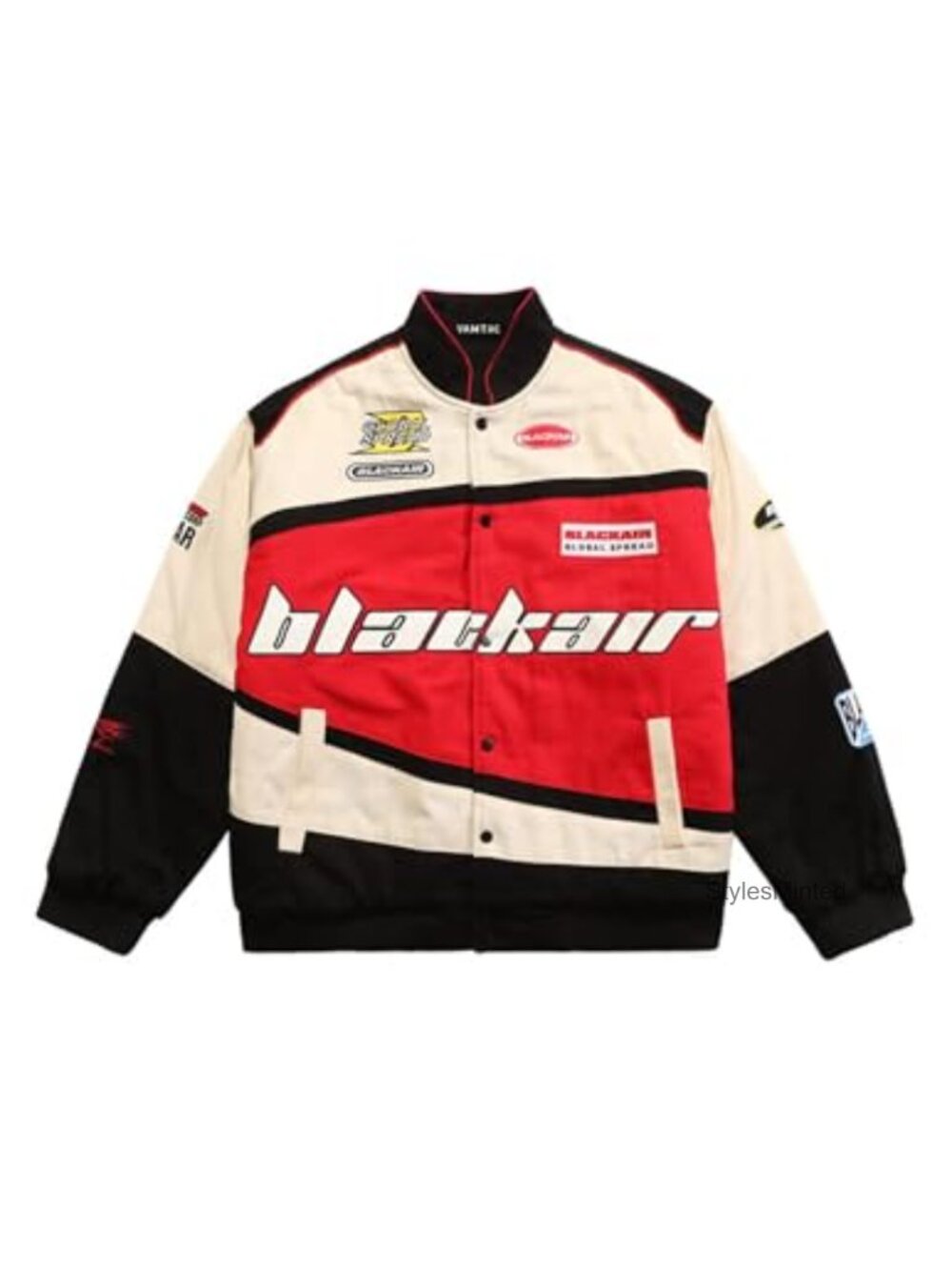 Men's Varsity Baseball Jacket Bomber Cotton Vintage Racing Coat with Pockets